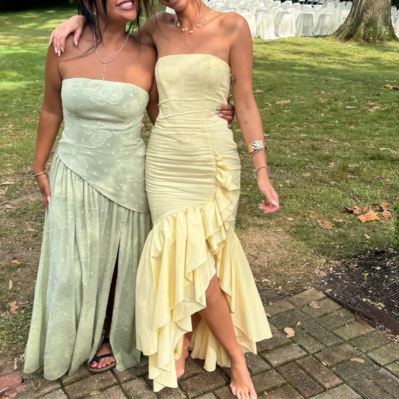 blue glitter maxi dress Sheer Grace Strapless Glitter Maxi Dress Powder Blue